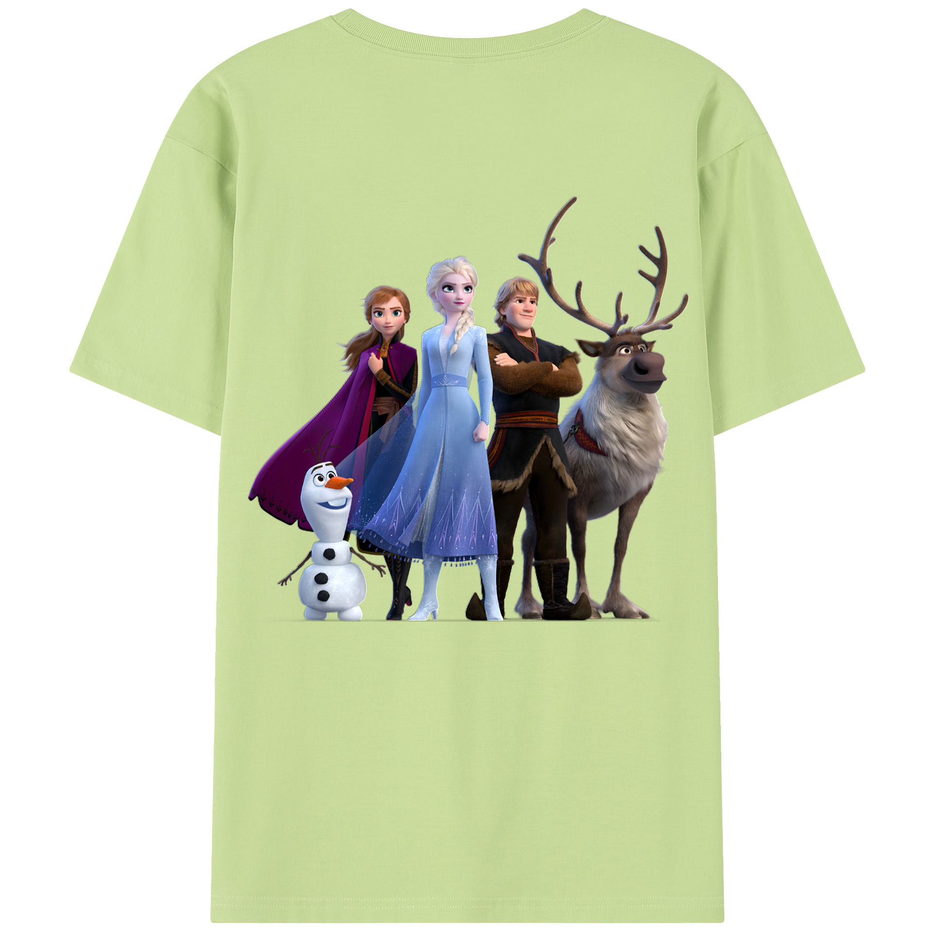 （画像用） アナと雪の女王 アンナ エルサ Frozen Anna Elsa 綿100％半袖Tシャツ（背面プリント）